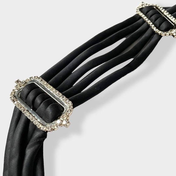 William deLillo Vintage 70s Satin Rhinestone Belt Statement Designer Couture - Picture 7 of 14